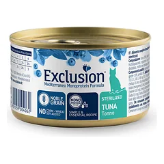 EXCLUSION Mediterraneo konservai sterilizuotoms katėms su tunu, 85 g