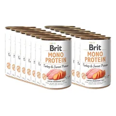 BRIT MONO PROTEIN TURKIJAUS ir saldžiųjų bulvių 18x400g