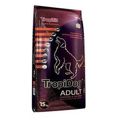 TROPIDOG Spuer Premium adult medium & large breed vištiena ir lašiša 15kg 