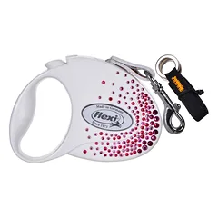 FLEXI Glam Splash Pink S Juosta 3 m balta