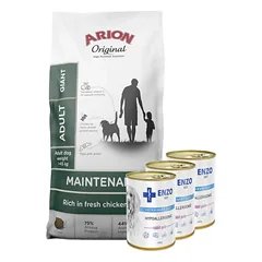 ARION Maintenance Chicken Adult Giant 12kg ENZO VET Hipoalerginė dieta su triušiena šunims 3x400g