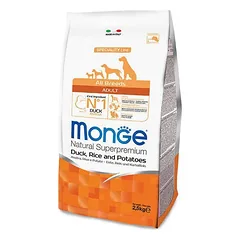 Monge ALL BREEDS Adult antiena, ryžiai ir bulvės sausas maistas visų veislių suaugusiems šunims su antiena, ryžiais ir bulvėmis, 12 kg
