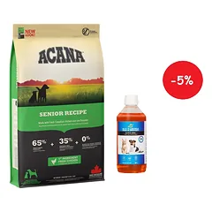 ACANA HERITAGE Senior Dog 11,4kg + LAB V Lašišų aliejus šunims ir katėms 500ml