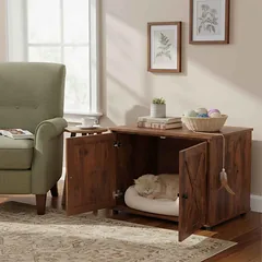 Spintelė katėms Relaxdays 10052599_8208, šoninis įėjimas, 2 zonos, 80 × 50 × 53 cm — 3 nuotrauka