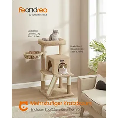 Kačių draskyklė Feandrea PCT051P01, su didele platforma, 48 × 48 × 96 cm — 2 nuotrauka