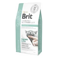 Brit Veterinary Diets Cat Struvite dietinis sausas maistas katėms, skirtas apatinių šlapimo takų ligų kontrolei, 5 kg