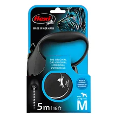 FLEXI pavadėlis šunims Standard M Cord virvinis 5m, juodas — 3 nuotrauka