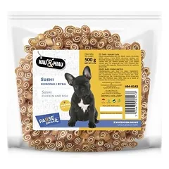 Hau&Miau sushi Chicken And Fish papildas šunims su vištiena ir menkėmis, 500 g