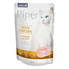 DOLINA NOTECI Piper Animals Adult su vištiena šlapias kačių maistas 100 g nuotrauka