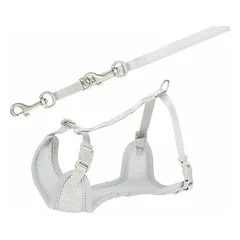 Trixie Puppy Harness with Leash, M-L (36-50 cm/10 mm, 2 m), Light Grey