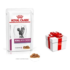 ROYAL CANIN Renal with Chicken 12x85g konserva + STAIGMENA KATEI