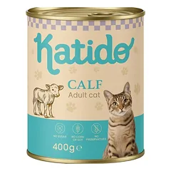 KATIDO Adult Cat Veal 400 g veršiena su lašių aliejumi katėms