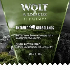 Wolf of Wilderness Monoprotein su arkliena "Untamed Grasslands", sausas maistas šunims, < 1,4 kg — 4 nuotrauka