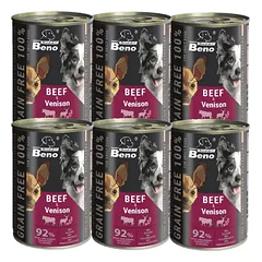Super Beno PIES jautienos ir elnienos kąsneliai padaže be grūdų 6x415g