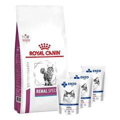 ROYAL CANIN Renal Special Feline RSF 26 4kg + ENZO VET Renal su jautiena želė katėms 3x100g