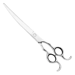 Henbor Infinity Pet Line lenktos žirklės - profesionalios gyvūnų kirpimo žirklės, lenktos, Srebrny / 8,5" — 2 nuotrauka