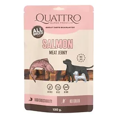 QUATTRO Maisto papildas suaugusiems šunims Jerky – Lašiša protein bar 130 g nuotrauka