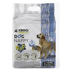 CROCI Dog Nappy sauskelnės patinėliams L 50-60cm 12vnt