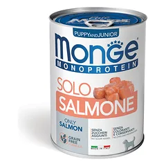 Monge Monoproteico Solo – Wet Dog Pate 100% Salmon PUPPY 400g (pak24)