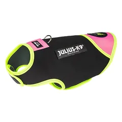 Julius IDC Neoprene šunų drabužiai rožiniai - neopreninis šunų švarkas, juodas su rožine - Mini - Mini