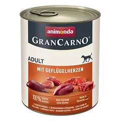 Grancarno Adult 800 g konservai suaugusiems šunims su paukščių širdimis