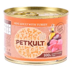 Petkult Mini Adult konservai šunims su kalakutiena, 185 g