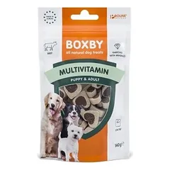 Boxby Multivitamin Snacks papildomas maistas šuniukams ir suaugusiems šunims su vitaminais, 140 g nuotrauka
