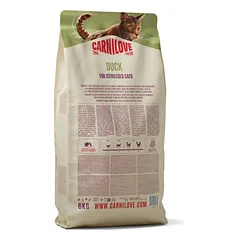 CARNILOVE True Fresh Duck Adult Cat Sterilised sausas pašaras katėms su antiena, 6 kg — 2 nuotrauka