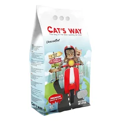 Cat’s Way naturalus bekvapis bentonitinis kraikas, 10 l / 8,5 kg