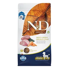 Farmina N&D Brown Mini Adult Lamb, Spirulina & Carrot sausas maistas šunims