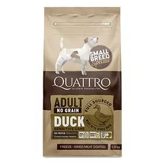 QUATTRO SMALL BREED ADULT SAUSAS BEGRŪDIS MAISTAS SU ANTIENA