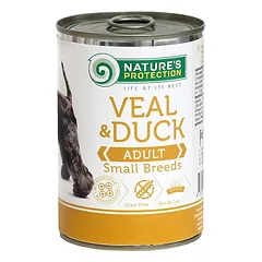 Nature's Protection suaugusių mažų veislių šunų konservuotas pašaras su veršiena ir antiena, 400 g — 2 nuotrauka