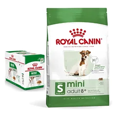 Royal Canin Mini Adult 8+ - 8kg + ROYAL CANIN Mini Adult 12x85g
