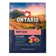 Šunų ėdalas – Ontario Adult Large, su jautiena ir rudaisiais ryžiais, 2,25 kg
