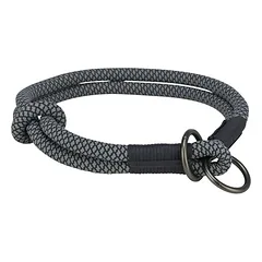 Trixie Soft Rope antkaklis su įtempimo ribotuvu, juoda/pilka, S–M, 40 cm/ø 10 mm — 4 nuotrauka