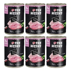 PAN MIŠKO Vištiena su veršiena drėgnas maistas kačiukams 6x400 g