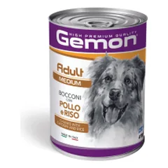 Gemon Wet Dog Chunks Adult Medium drėgnas maistas šunims su vištiena ir ryžiais, 1250 g