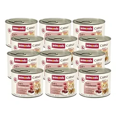 ANIMONDA Cat Carny Senior skonis: jautienos ir kalakutienos širdelės 200g x12