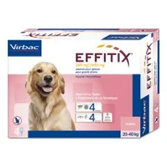 Virbac Effitix lašai šunims 20-40 kg svorio 4vnt.