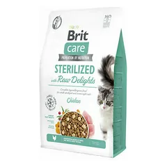 Brit Care Cat Sterilized Raw Delights su vištiena, sausas maistas katėms 2 kg — 3 nuotrauka