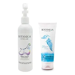 BOTANIQA Color Enhancing Shampoo blizgesio suteikiantis šampūnas 250ml + BOTANIQA Magic Touch Grooming Spray 250 ml
