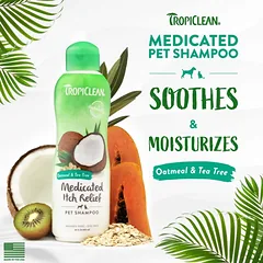 TropiClean Oatmeal & Tea Tree Medicated Itch Relief Šampūnas šunims ir katėms 355ml — 4 nuotrauka