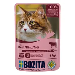 Bozita kąsneliai drebučiuose, maišeliai 12 x 85 g, drėgnas maistas katėms — 5 nuotrauka