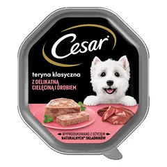 CESAR 14 x 150 g visaverčio šlapio ėdalo suaugusiems šunims, terinas su švelnia veršiena ir paukštiena 7+7 NEMOKAMAI