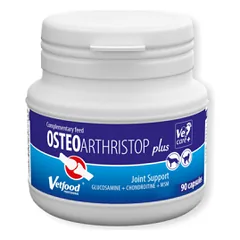 Vetfood Osteoarthristop Plus papildai šunų ir kačių sąnarių kremzlių vystymuisi, 90 kapsulių