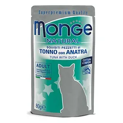 Monge Natural - Wet Cat Pouches Tuna Flakes with Duck in jelly 80 g