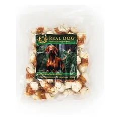 Real Dog SNACKS Kaulas su mazgais, apsuktas vištiena 500g