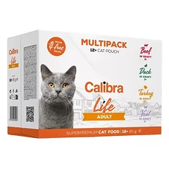 CALIBRA Cat Life Pouch Adult Multipack in gravy 12x85 g paketėliai padaže katėms
