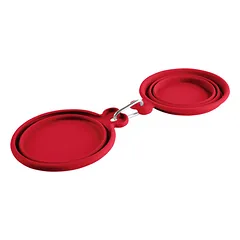 HUNTER Travel bowl kelioninis dubenelis iš silikono, 350/750 ml, raudonas — 2 nuotrauka