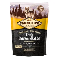 Carnilove Fresh Chicken & Rabbit for Adult bekarbonatiniai sausi maisto papildai suaugusiems šunims su šviežia vištiena ir triušiena, 1.5 kg